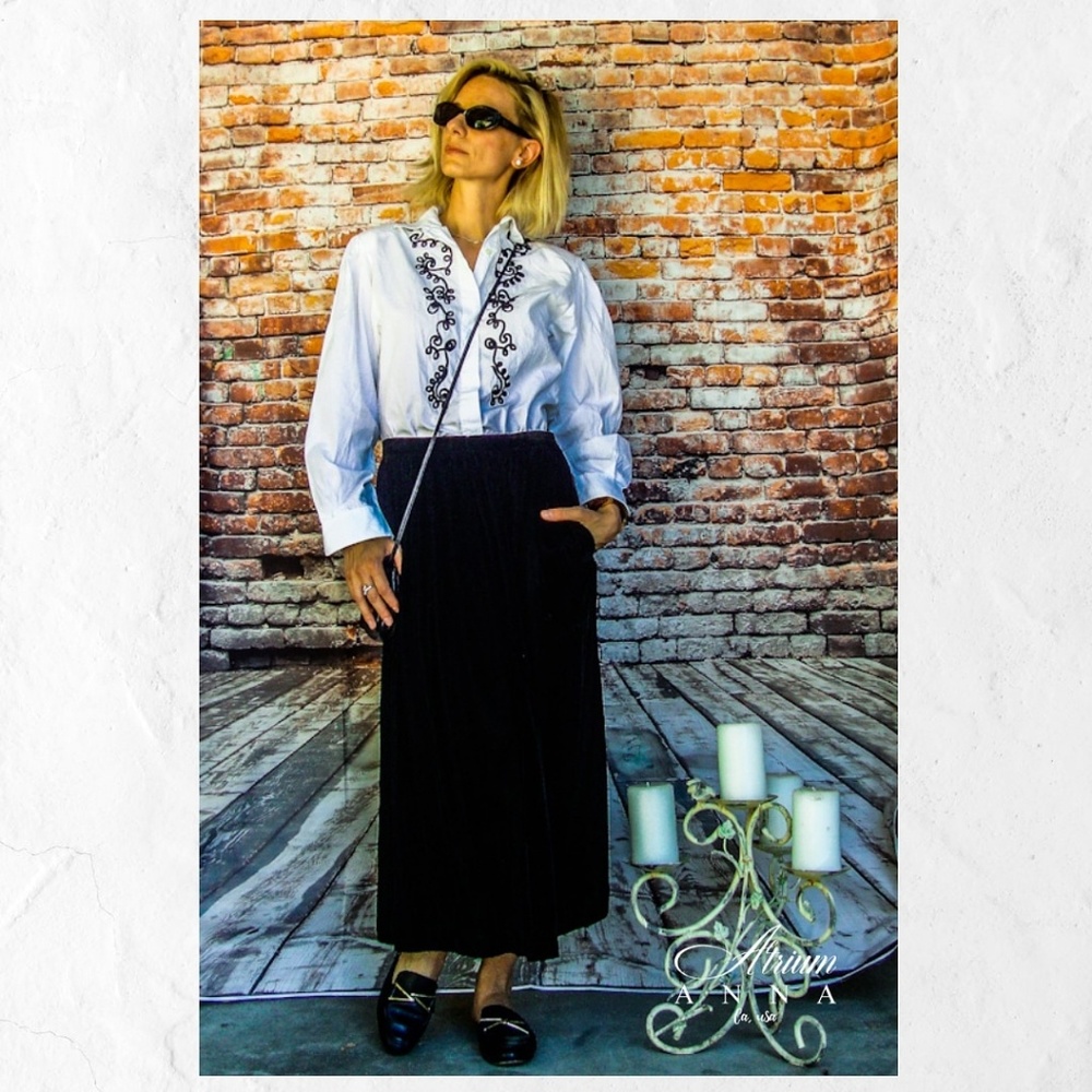 Richard Warren Rayon Long Elegant Black Skirt, 8